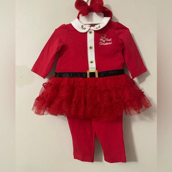 New My 1st Christmas Outfit & Headband - Picture 1 of 9